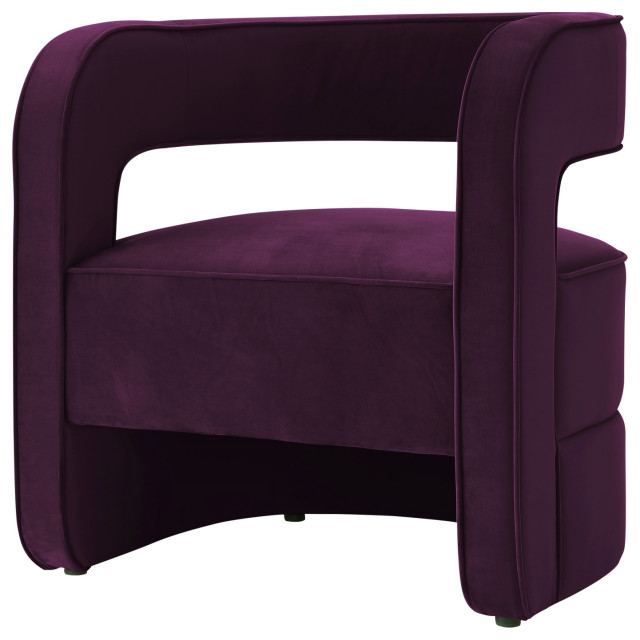 Nicole Miller Baylor Velvet Accent Chair Open Barrel Back