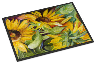 Sunflowers Indoor/Outdoor Mat, 18"x27" - Farmhouse - Doormats - by