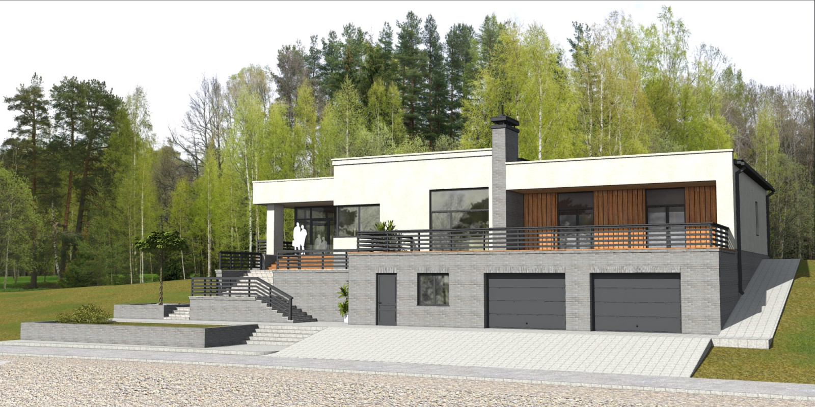 Дом на берегу озера.