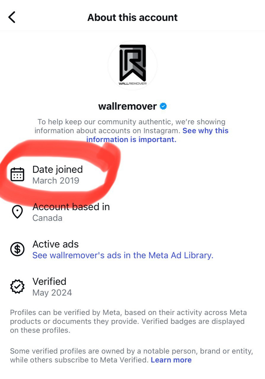 Example shown: Our own Instagram and Google reviews timeline—proving years of consistent, verified activity under the same business name.