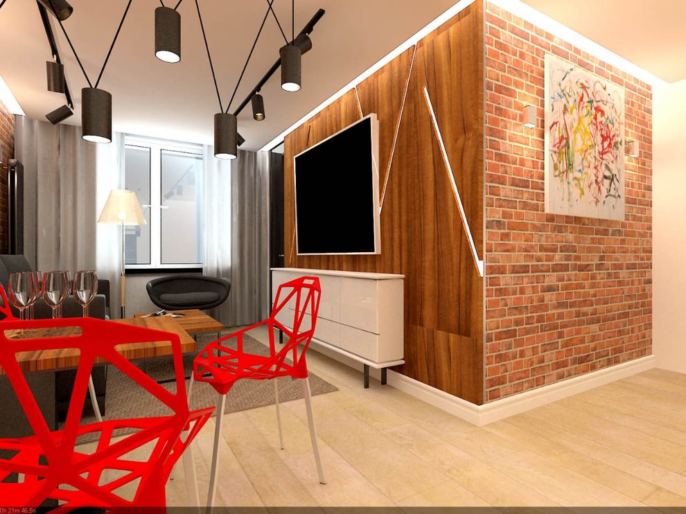 Интерьер Квартиры. Студия двушка. Лофт.