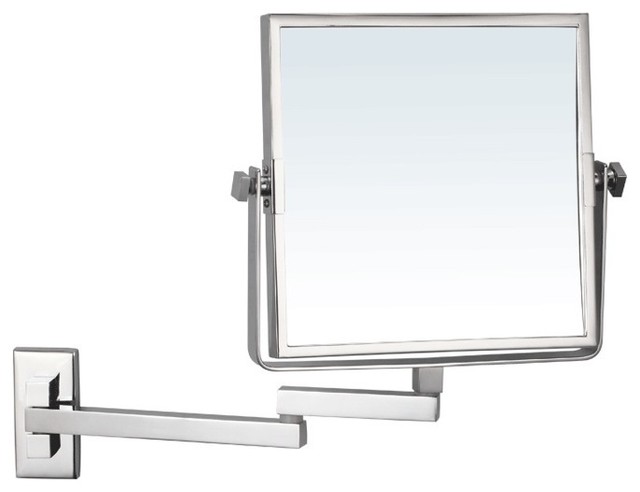 Wall Mounted Double Face Magnifying Mirror Chrome