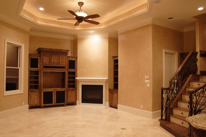 Photo of a mediterranean family room in Houston.