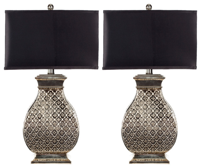 Safavieh Malaga 29 H Silver Table Lamps, Silver Table Lamps Set Of 2