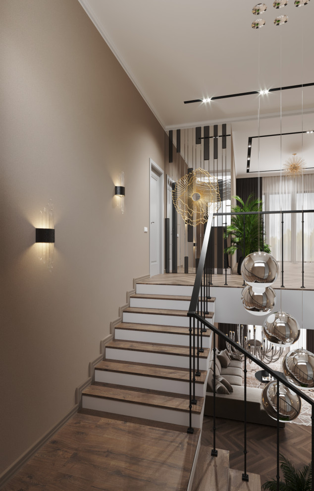 холл 2 этажа в частном доме