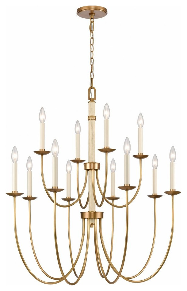 12 Light Chandelier In Farmhouse Style-36.25 Inches Tall and 34 Inches