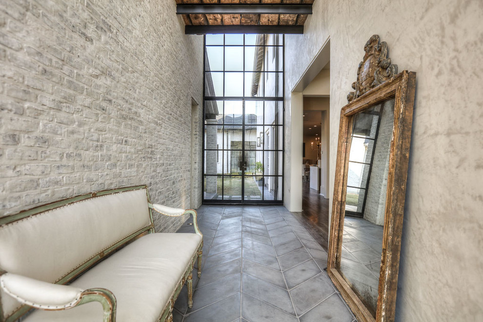 Entryway - rustic entryway idea in Houston