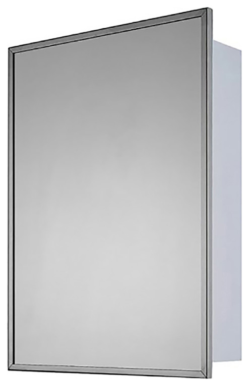 Deluxe Series Medicine Cabinet, 18"x24", Stainless Steel Frame, Surface Mount