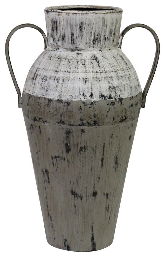 Stratton Home Decor Two Tone Distressed Vase Farmhouse Vases by