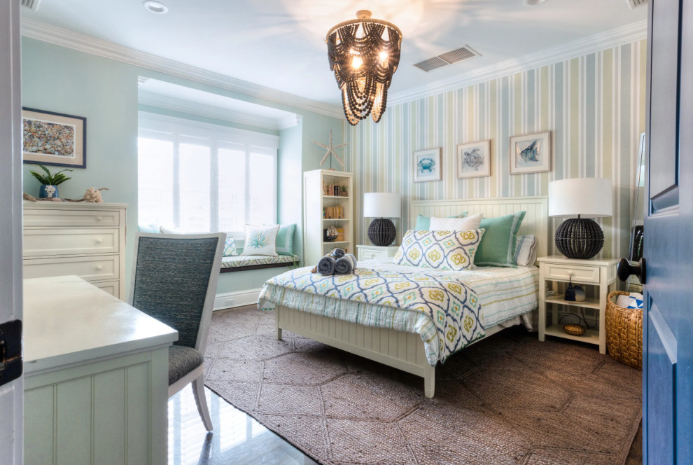 Design ideas for a beach style kids' room in New York.