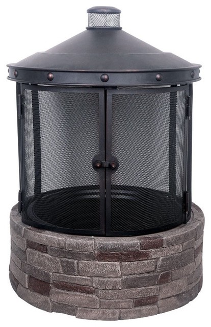 Living Accents Srfp41301 Outdoor Fireplace 46 Industrial