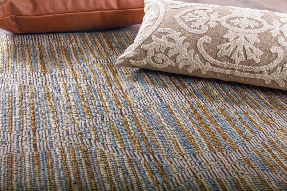 Dakota JacquardWoven Area Rug, Blue, Rectangle, 7'6"x9'6