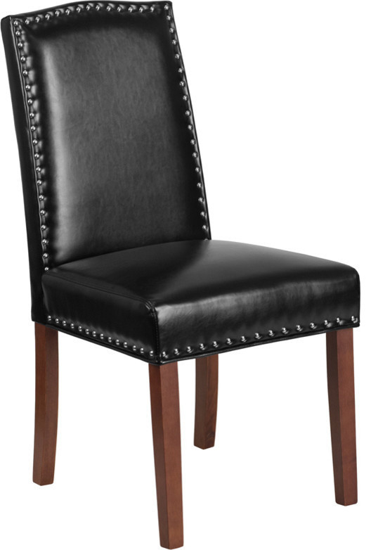Leather Parsons Chair Transitional Dining Chairs by VirVentures