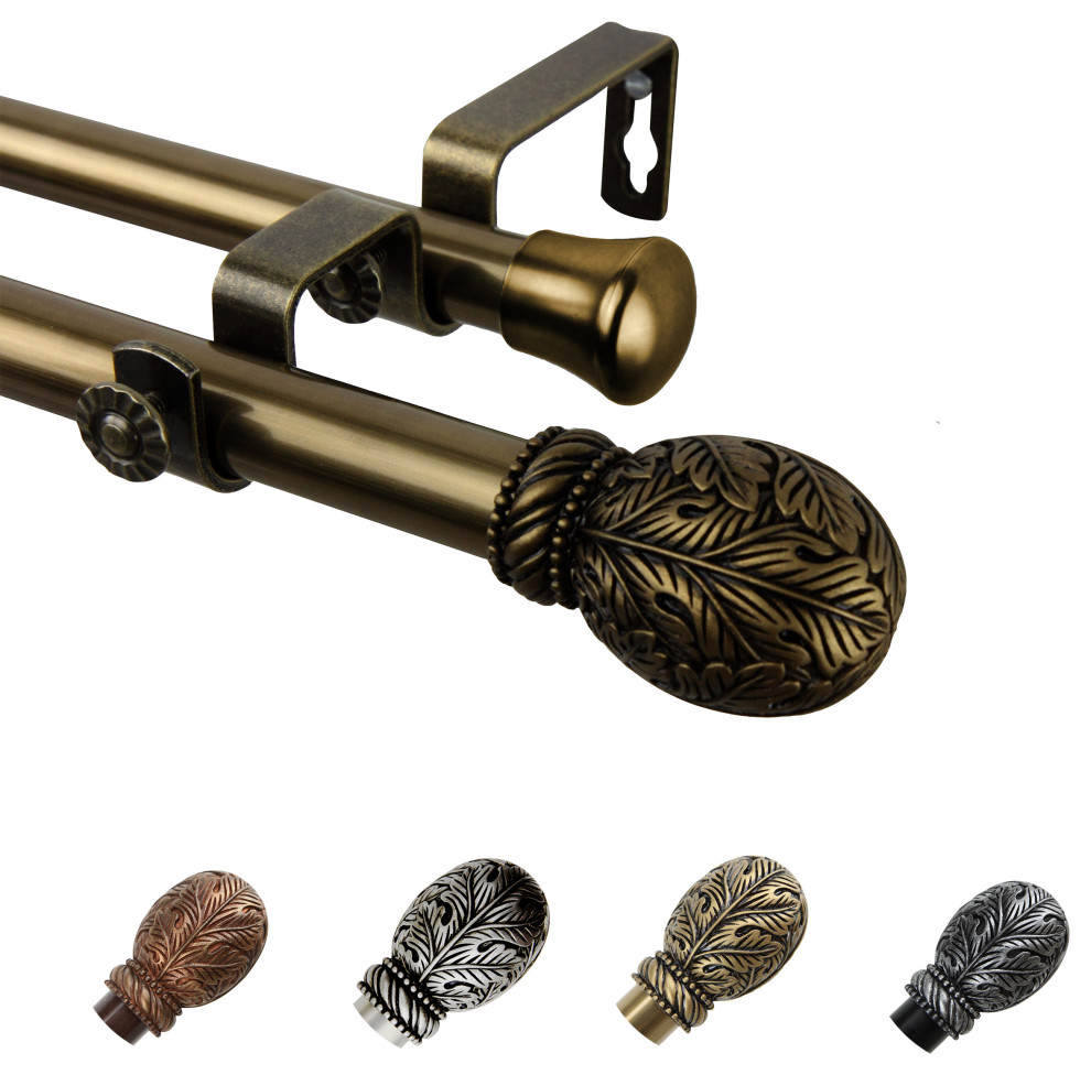 Verdant 13/16" Diameter Double Curtain Rod, 2848" Traditional