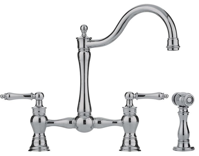 Franke FF70 Farm House Bridge 10007 Faucet With Side Spray, Polished ...