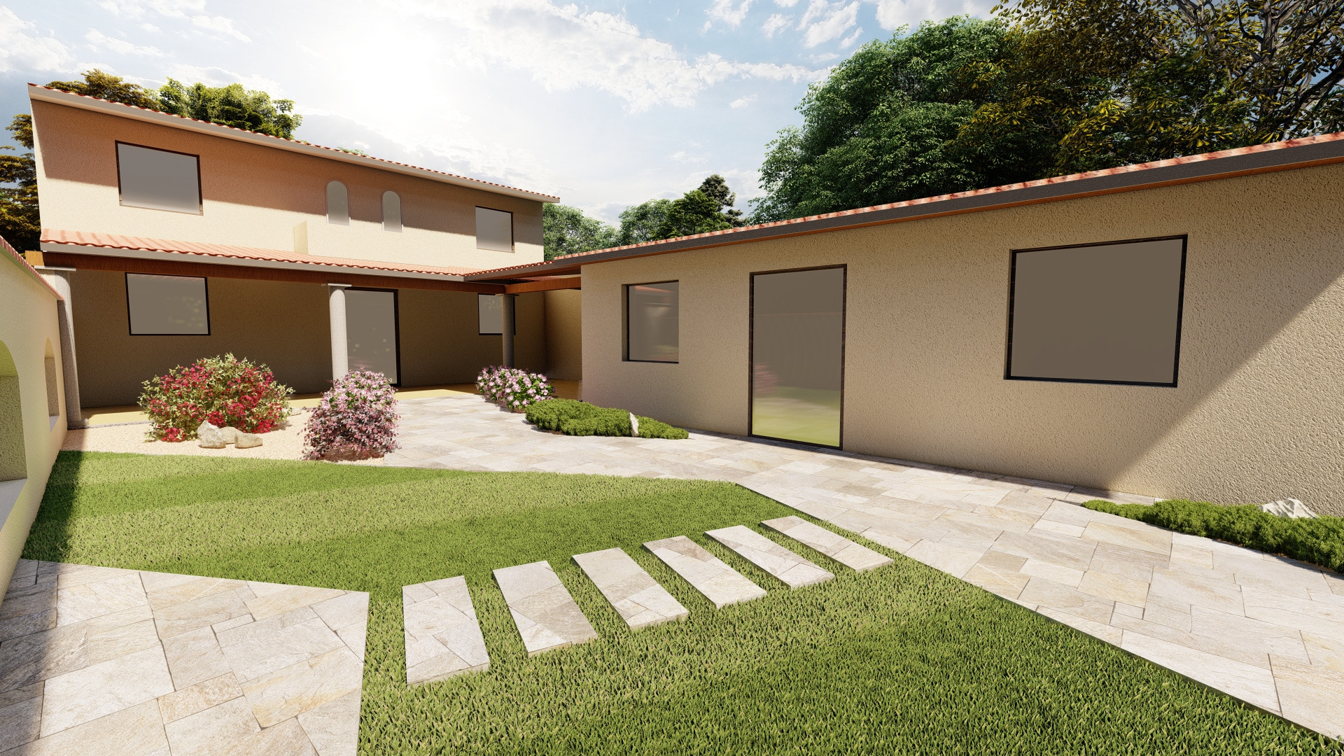 Giardino moderno in provincia