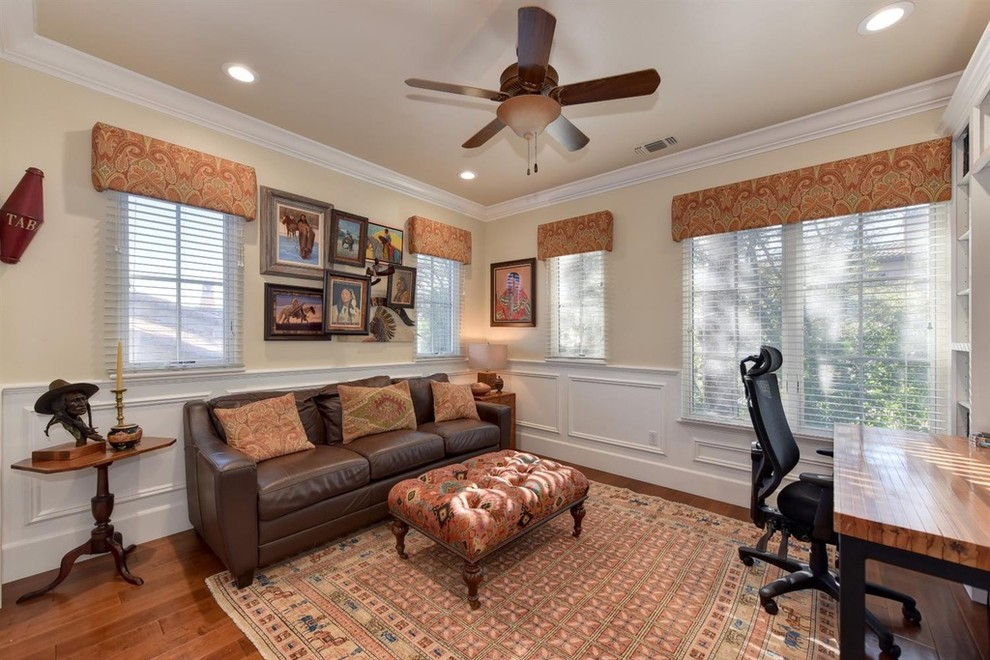 This is an example of a mediterranean home office in Sacramento.