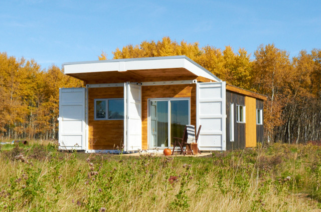 Ranch Container Home modern-fasad