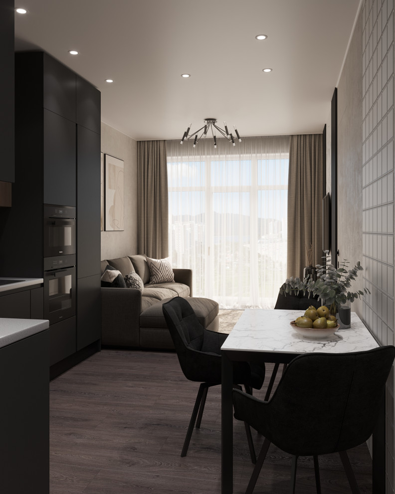 Кухня-гостиная из проекта "Аллея парк" г. Сочи