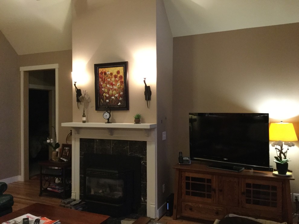 Bulky fireplace sticks out too far into room