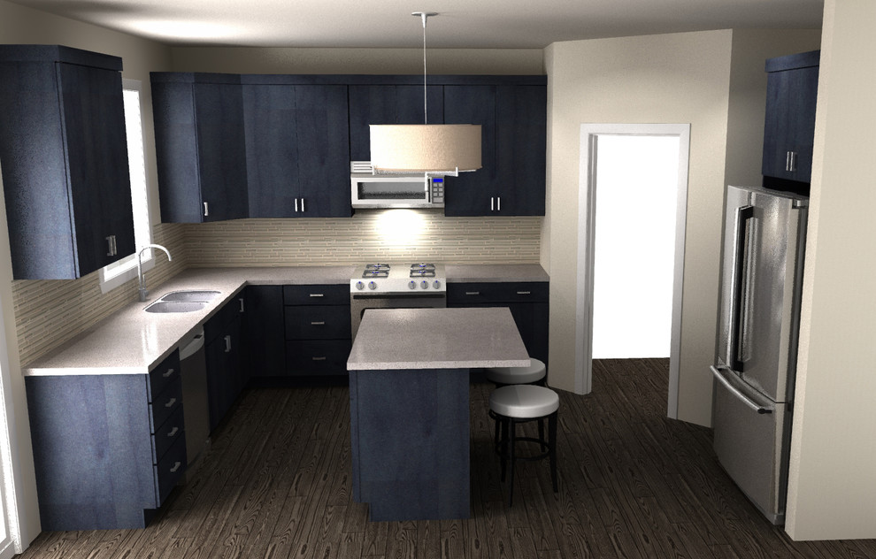 Example of a mid-sized transitional kitchen design in Seattle