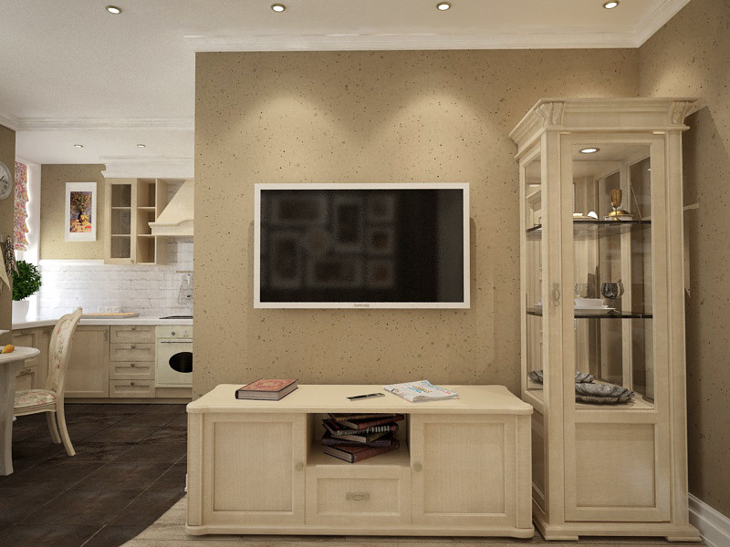 Кухня студия в стиле прованс