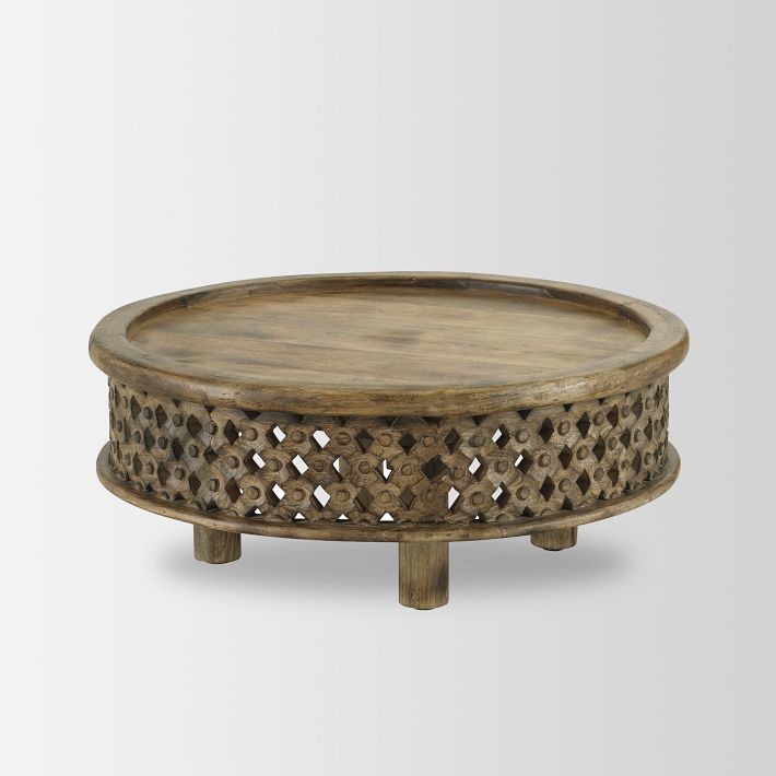 Carved Wood Coffee Table