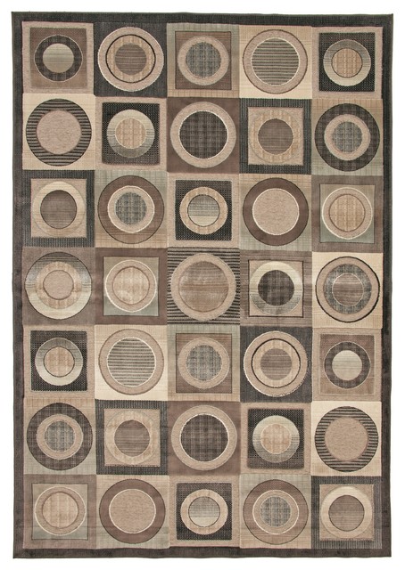 Rectangle Abacasa Napa Seymour Area Rug, Tan/Grays/Brown, 63"x90"