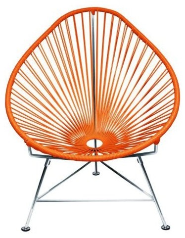 Innit Acapulco Chair - Orange Weave on Chrome Frame