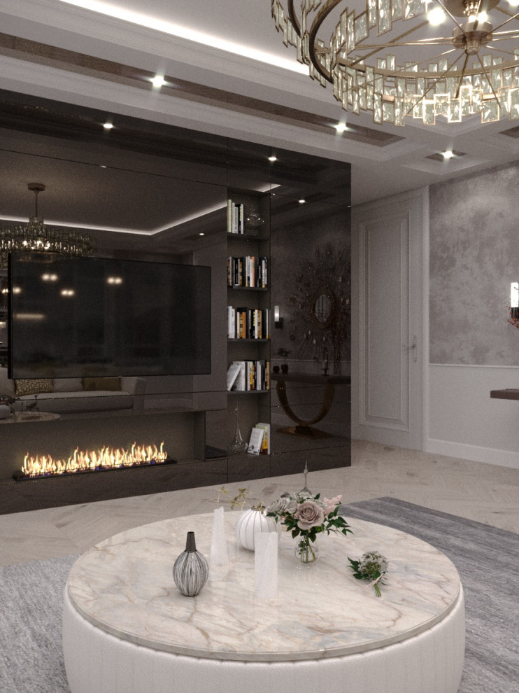 Гостиная, арт деко, современная классика