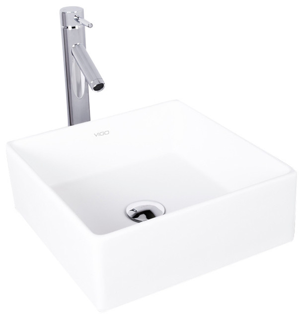 VIGO Dianthus Matte Stone Vessel Bathroom Sink Set With Dior Vessel Faucet