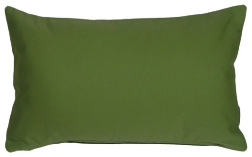 Pillow Decor - Sunbrella Solid Color Outdoor Pillow, Palm Green, 12" X 20"