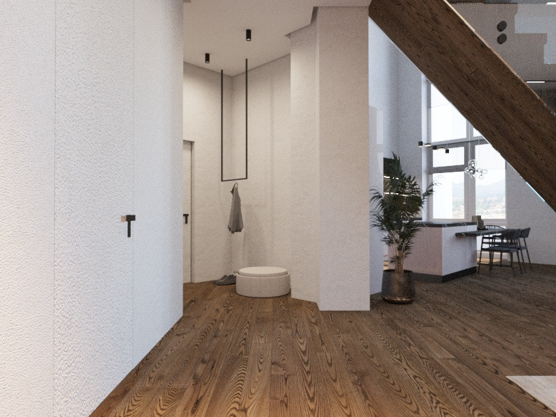 Современный интерьер двухуровневой квартиры