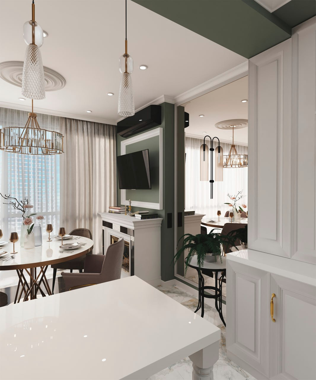 Мягкий интерьер  с деталями.