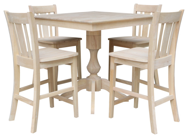 Extension Table With Leaf 36 In. Round Counter Height Extension Dining ...
