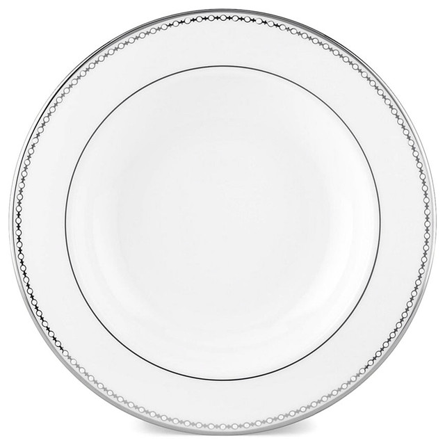 Lenox Pearl Platinum Soup Bowls, Set of 4 Transitional Dining Bowls