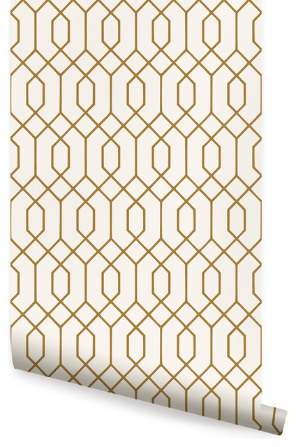 Geometric Hexagon Peel and Stick Wallpaper - Contemporary - Wallpaper