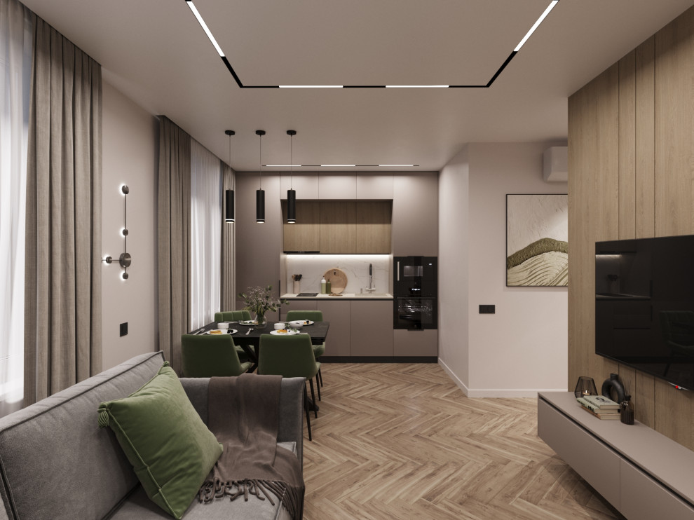 Дизайн-проект - Евротрешка 66 м2 для молодой многодетной семьи