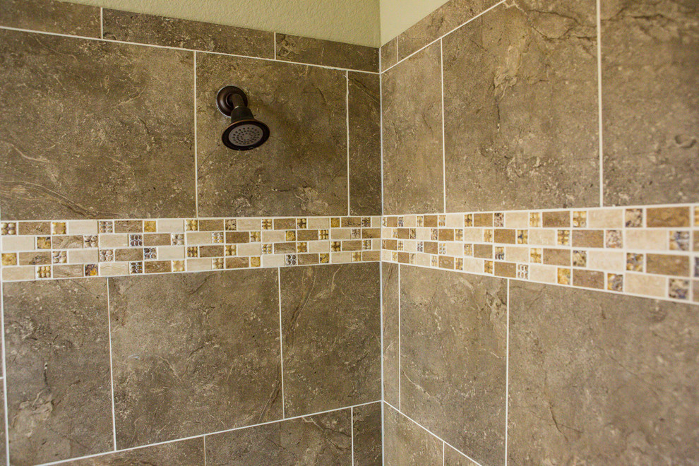 Example of a transitional bathroom design in Austin