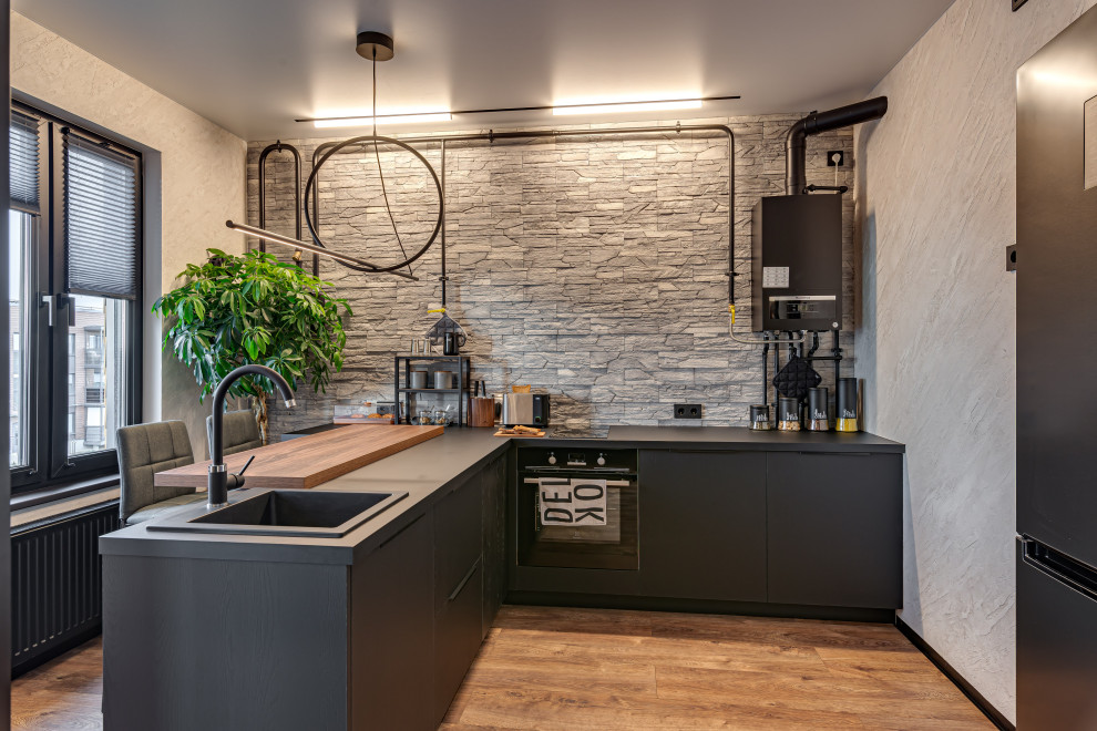 ЖК САМПО. 1-комнатная квартира в брутальном стиле, "от бетона" до заселения