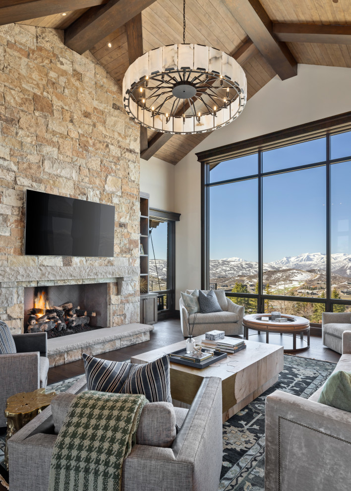 Mountainside Estate - Rustic - Living Room - Salt Lake City - by Cameo ...