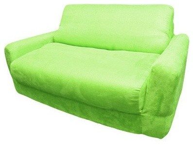 Fun Furnishings Micro Suede Sofa Sleeper in Lime Green
