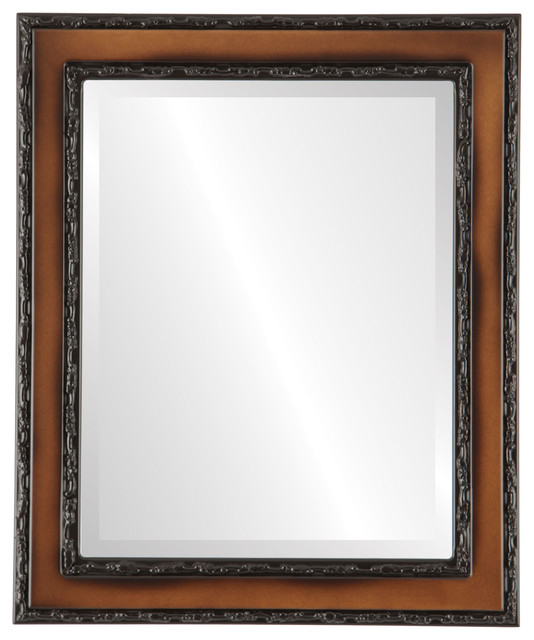 Monticello Framed Rectangle Mirror In Walnut Traditional Wall Monticello Framed Rectangle Mirror In
