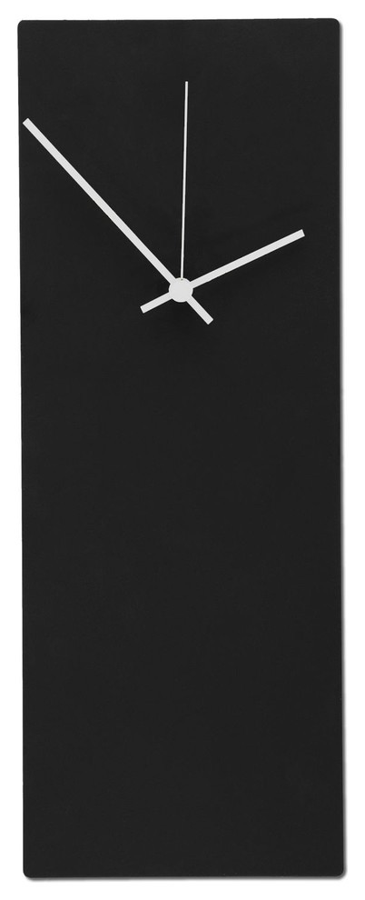 Blackout White Clock, Modern Metal Wall Clock, Minimalist Black & White