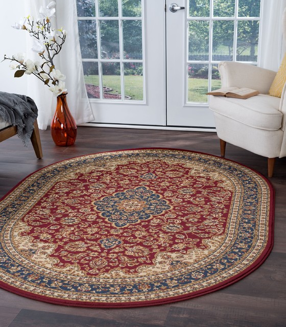 Classic Traditional Area Rugs 5 3 X 7, 5 X 7 Oval Rug Pad