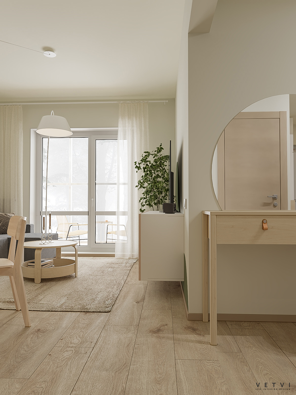 Проект светлой квартиры в Санкт-Петербурге |  Площадь: 68.34 м2.