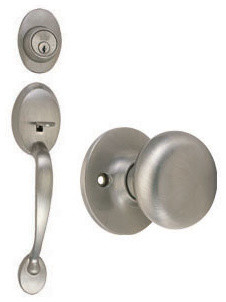 Coventry 2-Way Latch Entry Door Handle Set with Knob, Handle and Keyway