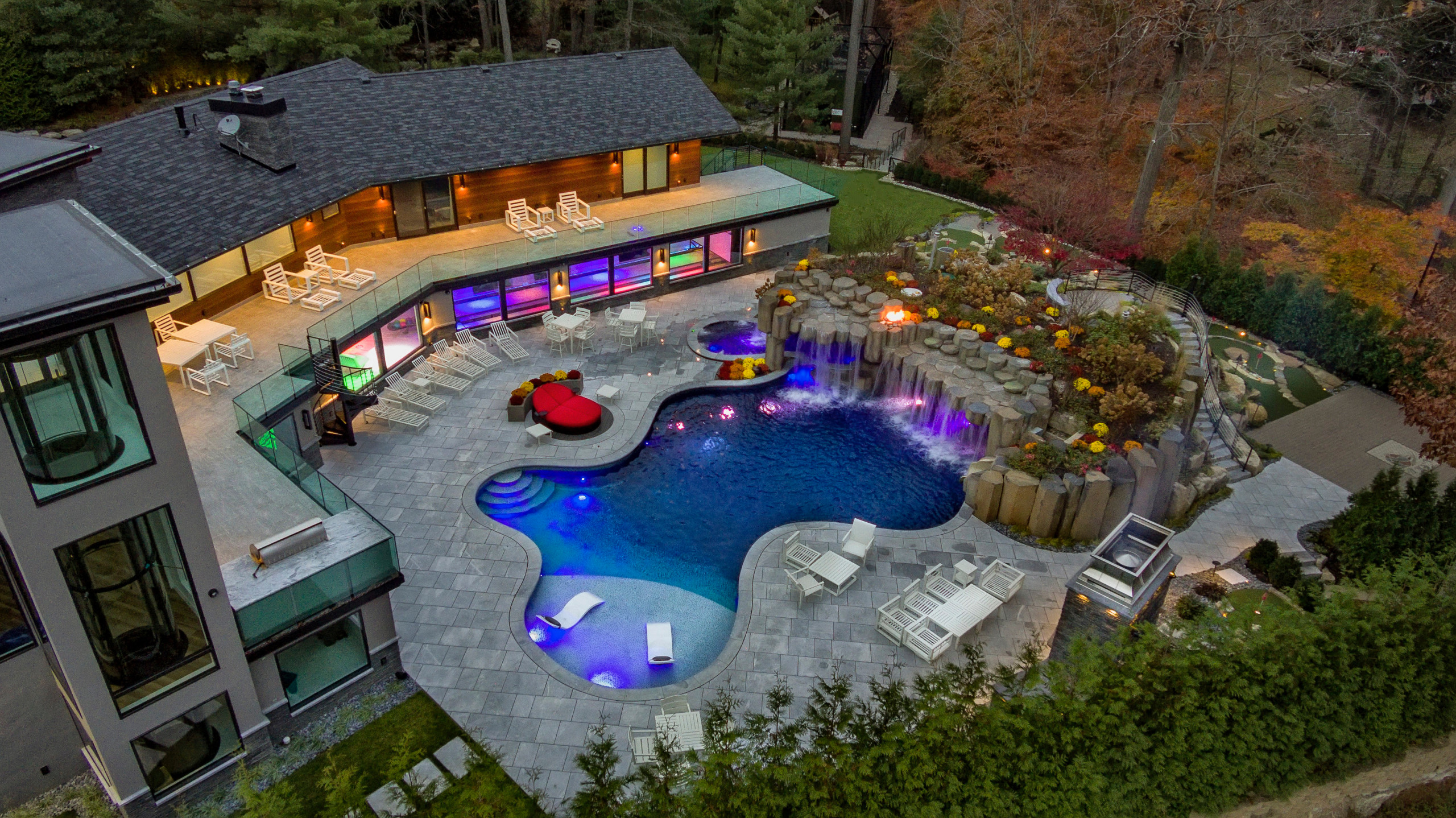 Backyard patio and lighting