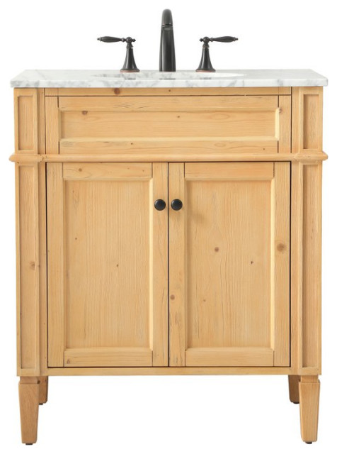 Elegant VF12530NW 30" Single Bathroom Vanity, Natural Wood ...
