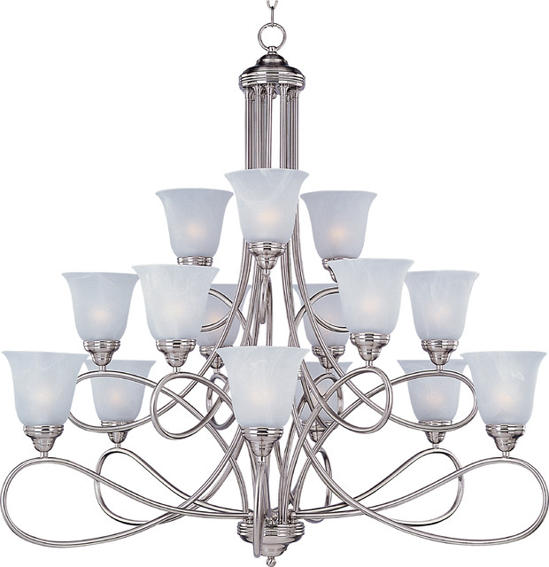 Nova 15 Light Chandelier Traditional Chandeliers By Lamps Expo Nova 15 Light Chandelier Satin Nickel Marble Glass